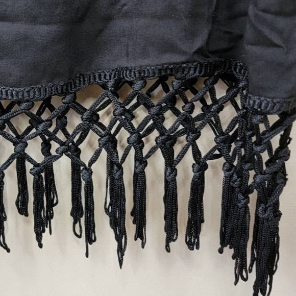 NWT Mud Pie | Black Fringe Hem Tank Dress Size Medium - Picture 5 of 6